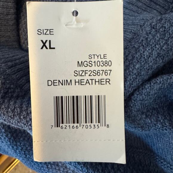 Hawker Rye Cotton Cashmere Crewneck Sweater Pullover Blue NWT Size XL - Picture 8 of 9